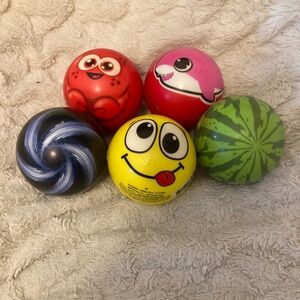 Colorful Emoji and Patterned Stress Ball Set